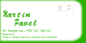 martin pavel business card